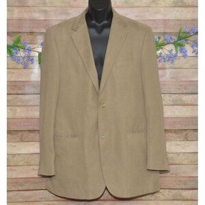 ANDREW FEZZA Men's 44XL Brown Tan Faux Suede Sport Coat Blazer Suit Jacket